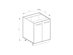 Vicco Küchenunterschrank R-Line Küchenkommode Weiß Hochglanz/Anthrazit AP Marmor