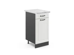 Vicco Küchenunterschrank R-Line Weiß Landhaus/Anthrazit 40 cm AP Marmor