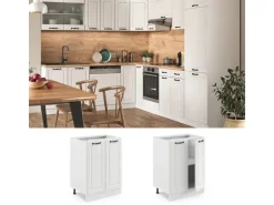Vicco Küchenunterschrank R-Line Weiß Landhaus/Weiß 60 cm ohne Arbeitsplatte