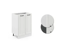 Vicco Küchenunterschrank R-Line Weiß Landhaus/Weiß 60 cm ohne Arbeitsplatte