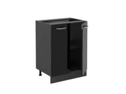 Vicco Küchenunterschrank R-Line Schwarz Hochglanz/Anthrazit 60 cm AP Anthrazit