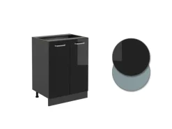 Vicco Küchenunterschrank R-Line Schwarz Hochglanz/Anthrazit 60 cm AP Anthrazit