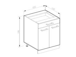Vicco Küchenunterschrank R-Line Anthrazit Hochglanz/Weiß 60 cm mit Schublade AP Anthrazit