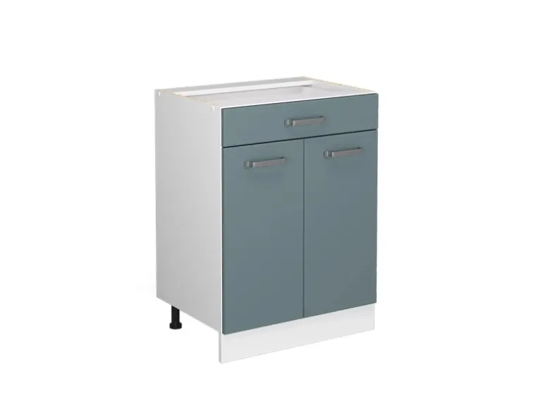 Vicco Küchenunterschrank R-Line Blau-Grau 60 cm mit Schublade ohne Arbeitsplatte