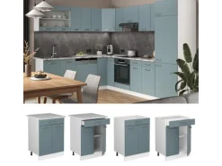 Vicco Küchenunterschrank R-Line Blau-Grau 60 cm mit Schublade ohne Arbeitsplatte