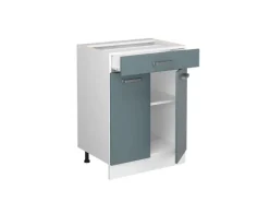 Vicco Küchenunterschrank R-Line Blau-Grau 60 cm mit Schublade ohne Arbeitsplatte
