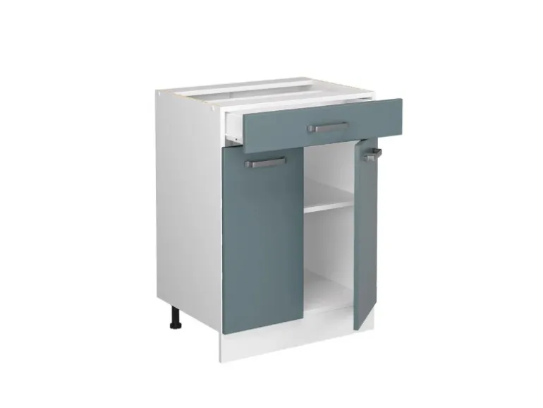 Vicco Küchenunterschrank R-Line Blau-Grau 60 cm mit Schublade ohne Arbeitsplatte