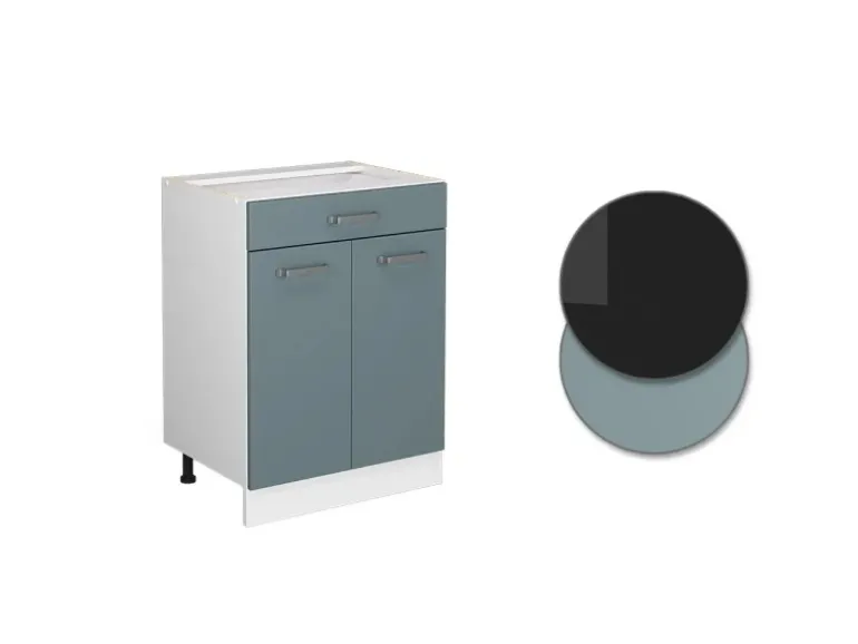 Vicco Küchenunterschrank R-Line Blau-Grau 60 cm mit Schublade ohne Arbeitsplatte