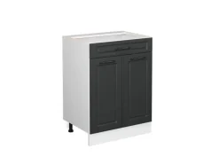 Vicco Küchenunterschrank R-Line Anthrazit Landhaus/Weiß 60 cm mit Schublade ohne Arbeitsplatte