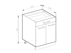 Vicco Küchenunterschrank R-Line Anthrazit Landhaus/Weiß 60 cm mit Schublade ohne Arbeitsplatte