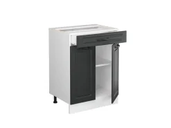 Vicco Küchenunterschrank R-Line Anthrazit Landhaus/Weiß 60 cm mit Schublade ohne Arbeitsplatte