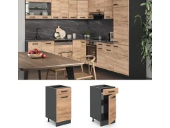 Vicco Küchenunterschrank R-Line Goldkraft Eiche/Anthrazit 40 cm ohne Arbeitsplatte