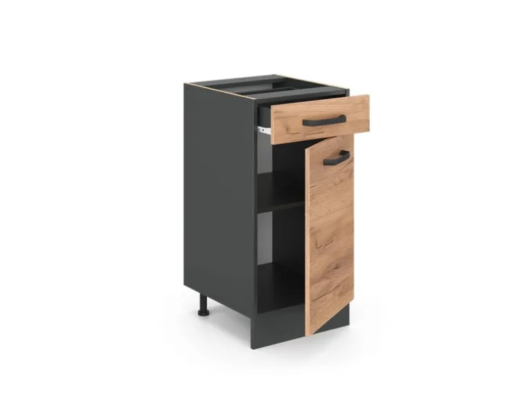 Vicco Küchenunterschrank R-Line Goldkraft Eiche/Anthrazit 40 cm ohne Arbeitsplatte