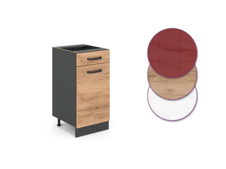 Vicco Küchenunterschrank R-Line Goldkraft Eiche/Anthrazit 40 cm ohne Arbeitsplatte