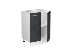 Vicco Küchenunterschrank R-Line Schwarz Beton/Weiß 60 cm AP Anthrazit