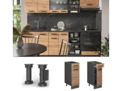 Vicco Küchenunterschrank R-Line Goldkraft Eiche/Anthrazit 30 cm ohne Arbeitsplatte