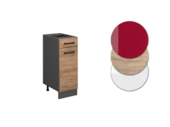 Vicco Küchenunterschrank R-Line Goldkraft Eiche/Anthrazit 30 cm ohne Arbeitsplatte