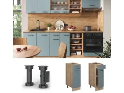 Vicco Küchenunterschrank R-Line Blau-Grau/Goldkraft Eiche 30 cm AP Eiche