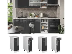 Vicco Küchenunterschrank R-Line Anthrazit Hochglanz/Weiß 30 cm AP Eiche