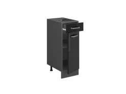 Vicco Küchenunterschrank R-Line Schwarz Hochglanz/Anthrazit 30 cm AP Eiche