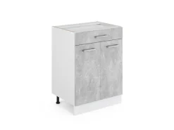 Vicco Küchenunterschrank R-Line Beton 60 cm mit Schublade ohne Arbeitsplatte