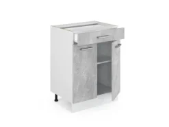 Vicco Küchenunterschrank R-Line Beton 60 cm mit Schublade ohne Arbeitsplatte