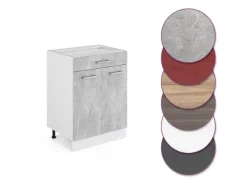 Vicco Küchenunterschrank R-Line Beton 60 cm mit Schublade ohne Arbeitsplatte