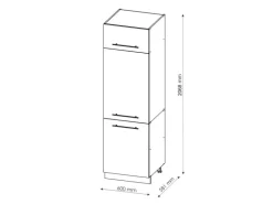 Vicco Kühlumbauschrank Fame-Line Hochschrank für die Küche Anthrazit/Weiß 60 cm