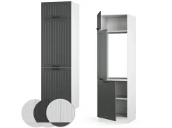 Vicco Kühlumbauschrank Fame-Line Hochschrank für die Küche Anthrazit/Weiß 60 cm