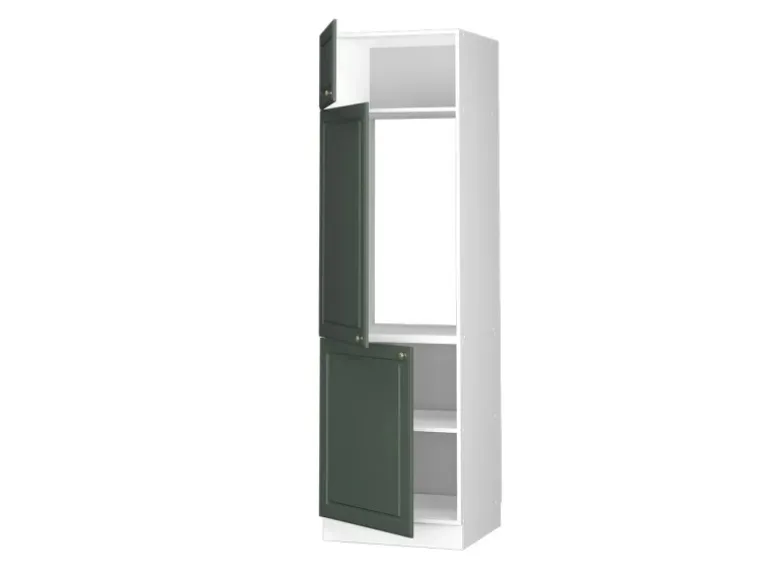 Vicco Kühlumbauschrank Fame-Line Hochschrank für die Küche Grün-Gold Landhaus/Weiß 60 cm