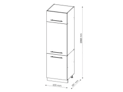 Vicco Kühlumbauschrank Fame-Line Hochschrank für die Küche Anthrazit Hochglanz/Weiß 60 cm