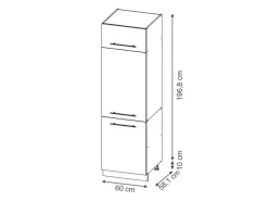 Vicco Kühlumbauschrank Fame-Line Hochschrank für die Küche Dunkelblau Hochglanz/Weiß 60 cm