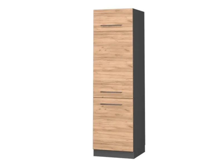 Vicco Kühlumbauschrank Fame-Line Hochschrank für die Küche Goldkraft Eiche/Anthrazit 60 cm