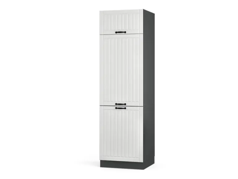 Vicco Kühlumbauschrank Fame-Line Hochschrank für die Küche Weiß Landhaus/Anthrazit 60 cm