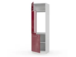 Vicco Kühlumbauschrank Fame-Line Hochschrank für die Küche Bordeaux Hochglanz/Weiß 60 cm