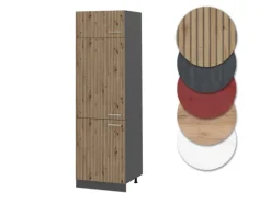 Vicco Kühlumbauschrank R-Line Hochschrank für die Küche Artisan-Eiche/Anthrazit 60 cm