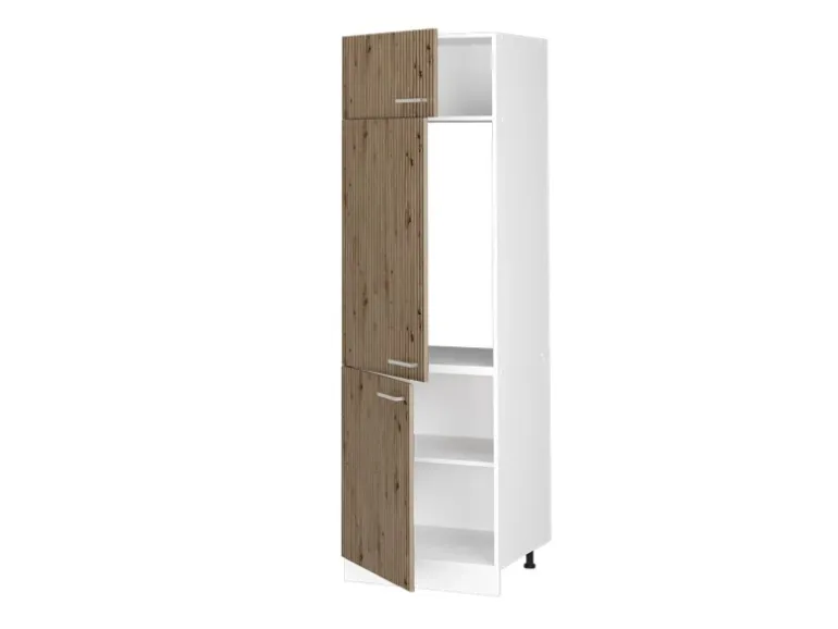 Vicco Kühlumbauschrank R-Line Hochschrank für die Küche Artisan-Eiche/Weiß 60 cm
