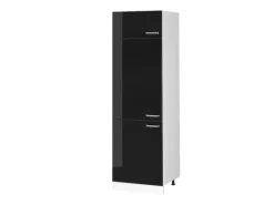 Vicco Kühlumbauschrank R-Line Hochschrank für die Küche Schwarz Hochglanz/Weiß 60 cm