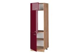 Vicco Kühlumbauschrank R-Line Bordeaux Hochglanz/Goldkraft Eiche 60 cm