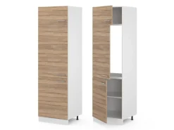 Vicco Kühlumbauschrank R-Line Hochschrank für die Küche Sonoma/Weiß 60 cm