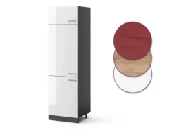 Vicco Kühlumbauschrank R-Line Hochschrank für die Küche Weiß Hochglanz/Anthrazit 60 cm