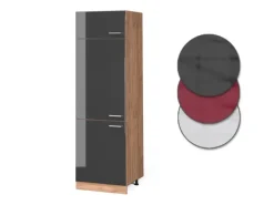 Vicco Kühlumbauschrank R-Line Anthrazit Hochglanz/Goldkraft Eiche 60 cm