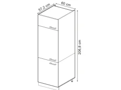 Vicco Kühlumbauschrank R-Line Hochschrank für die Küche Artisan-Eiche/Goldkraft Eiche 60 cm