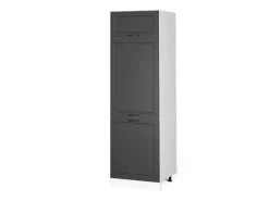 Vicco Kühlumbauschrank R-Line Hochschrank für die Küche Anthrazit Landhaus/Weiß 60 cm