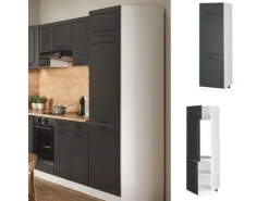 Vicco Kühlumbauschrank R-Line Hochschrank für die Küche Anthrazit Landhaus/Weiß 60 cm