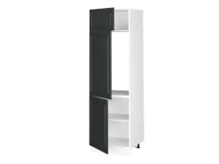 Vicco Kühlumbauschrank R-Line Hochschrank für die Küche Anthrazit Landhaus/Weiß 60 cm