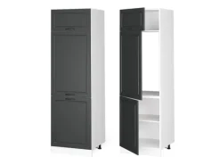 Vicco Kühlumbauschrank R-Line Hochschrank für die Küche Anthrazit Landhaus/Weiß 60 cm