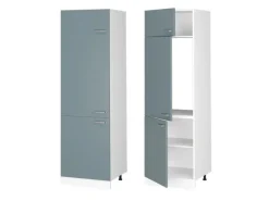 Vicco Kühlumbauschrank R-Line Hochschrank für die Küche Blau-Grau/Weiß 60 cm