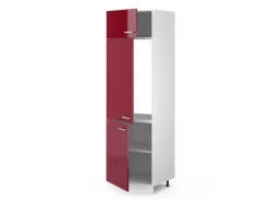 Vicco Kühlumbauschrank R-Line Hochschrank für die Küche Bordeaux Hochglanz/Weiß 60 cm