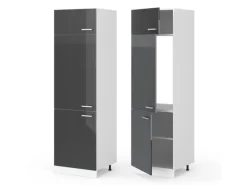 Vicco Kühlumbauschrank R-Line Hochschrank für die Küche Anthrazit Hochglanz/Weiß 60 cm